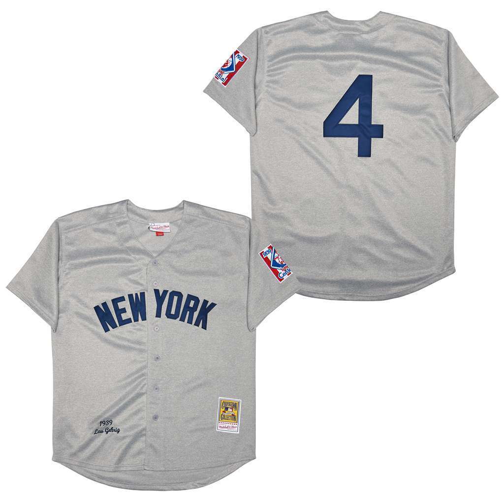 Men's New York Yankees #4 Lou Gehrig Baseball Jersey