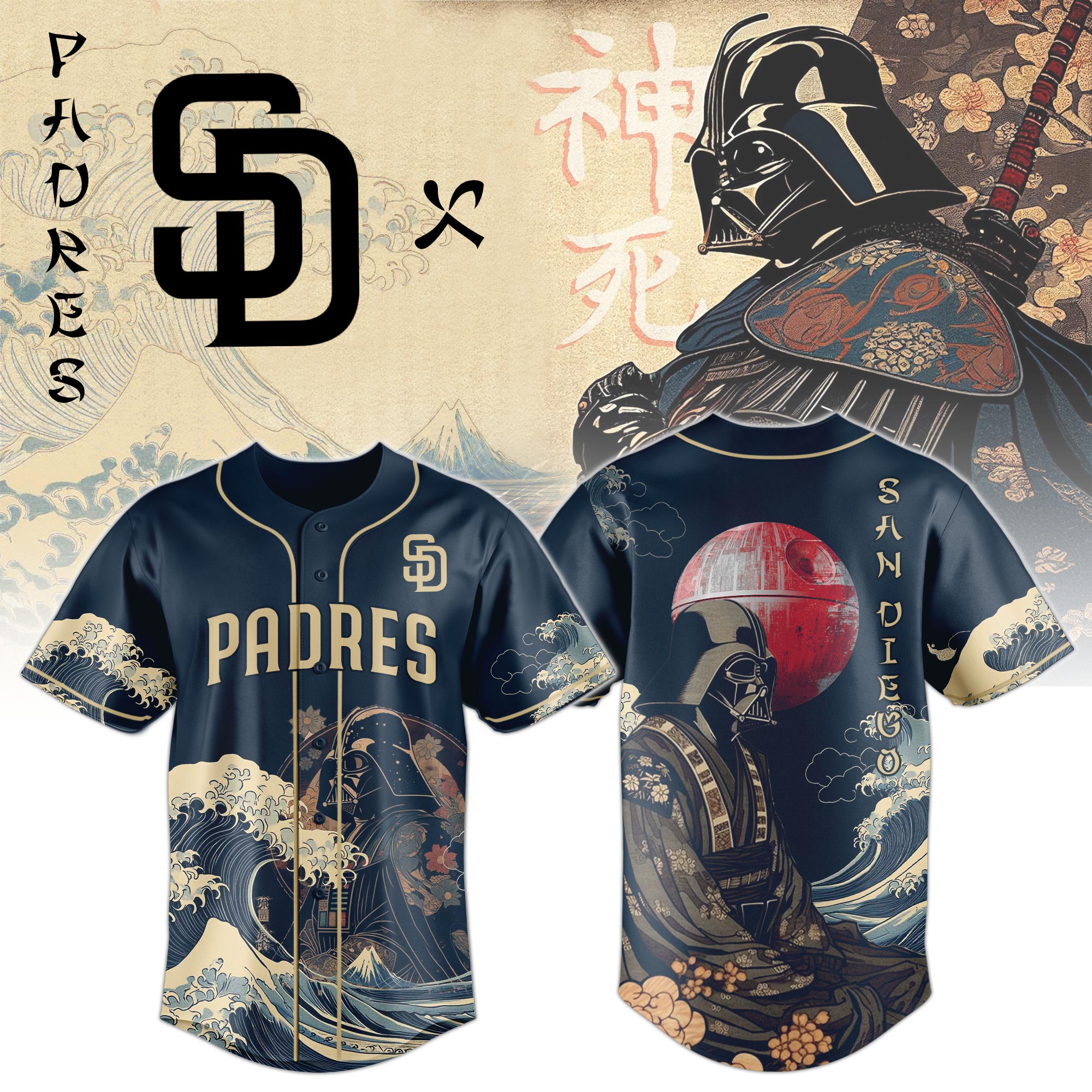 Lord Darth Vader San Diego Padres Japan Edition Jersey