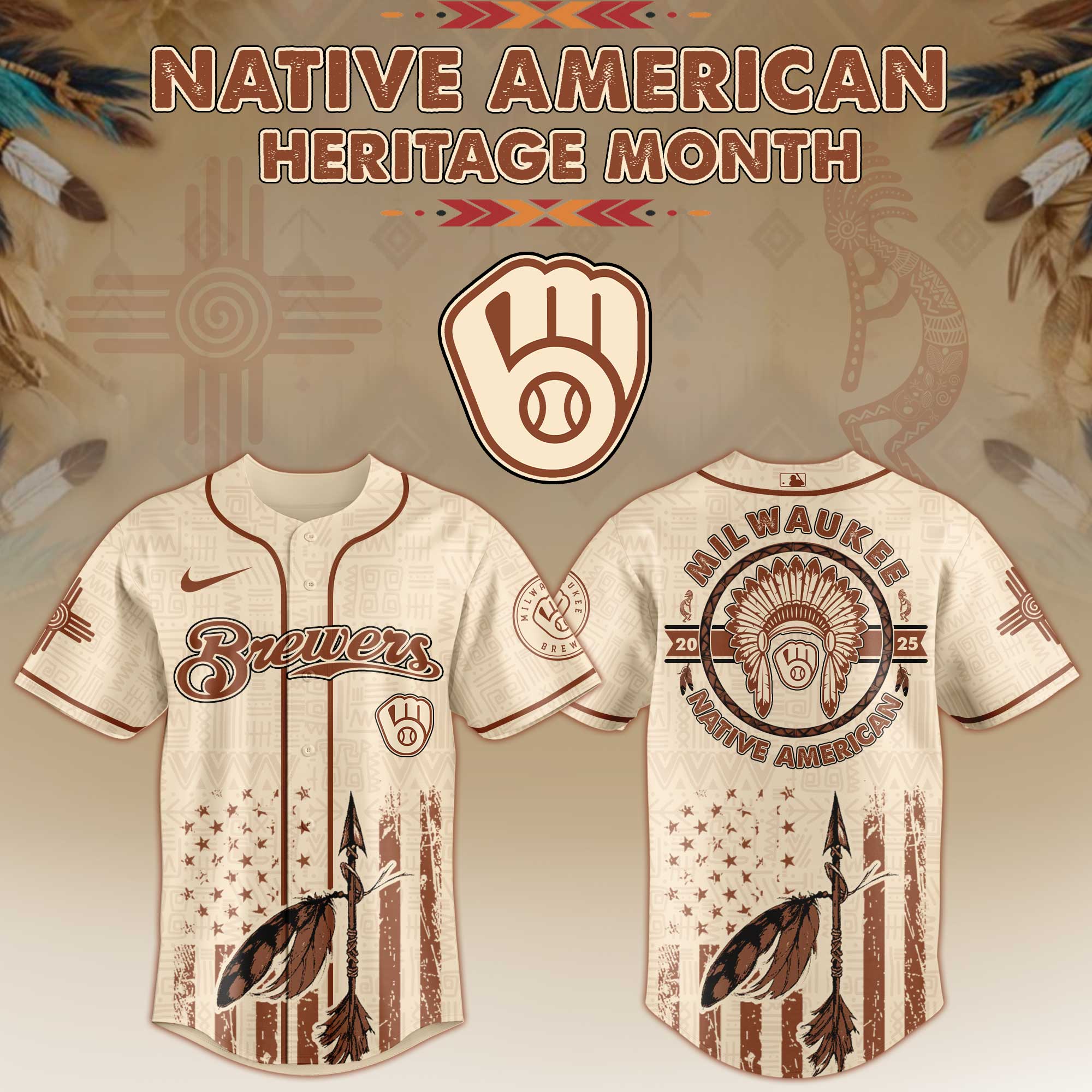Milwaukee Brewers Native American Heritage Month Jersey