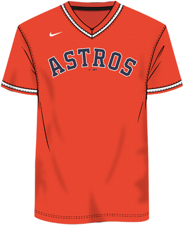 Oversize - Nike Houston Astros Men's MLB Institutional V-Neck SS Synthetic Jersey