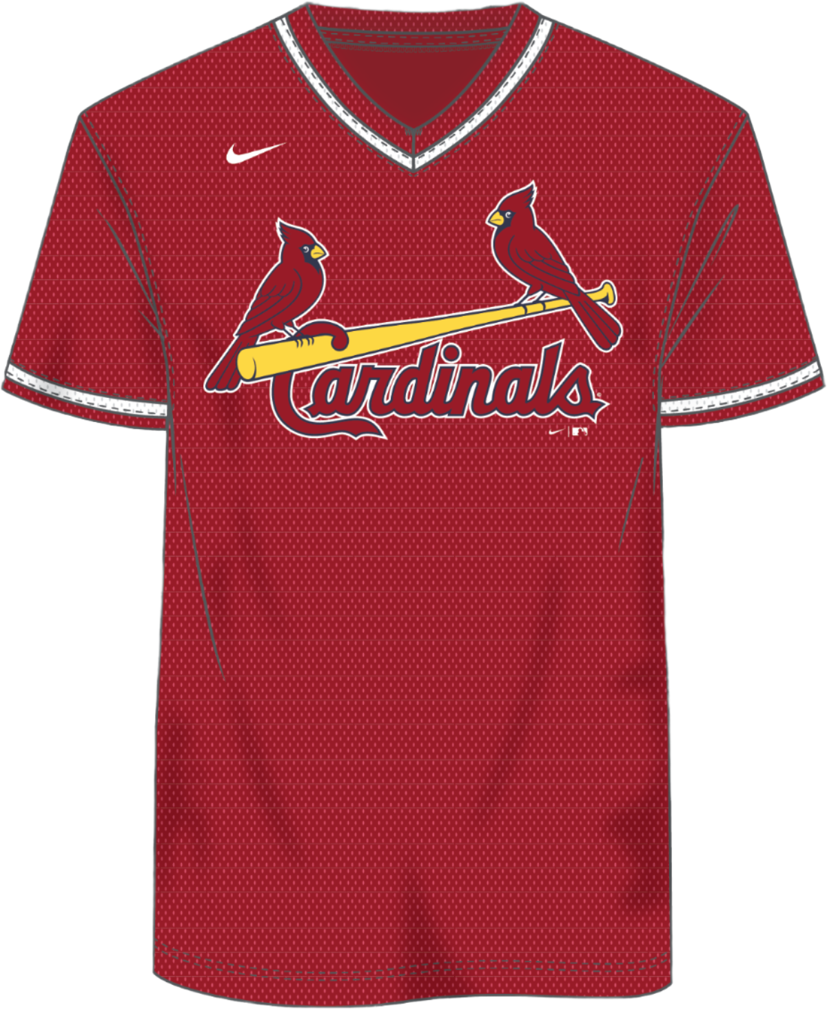 Oversize - Nike St. Louis Cardinals Men's MLB Institutional V-Neck SS Synthetic Jersey