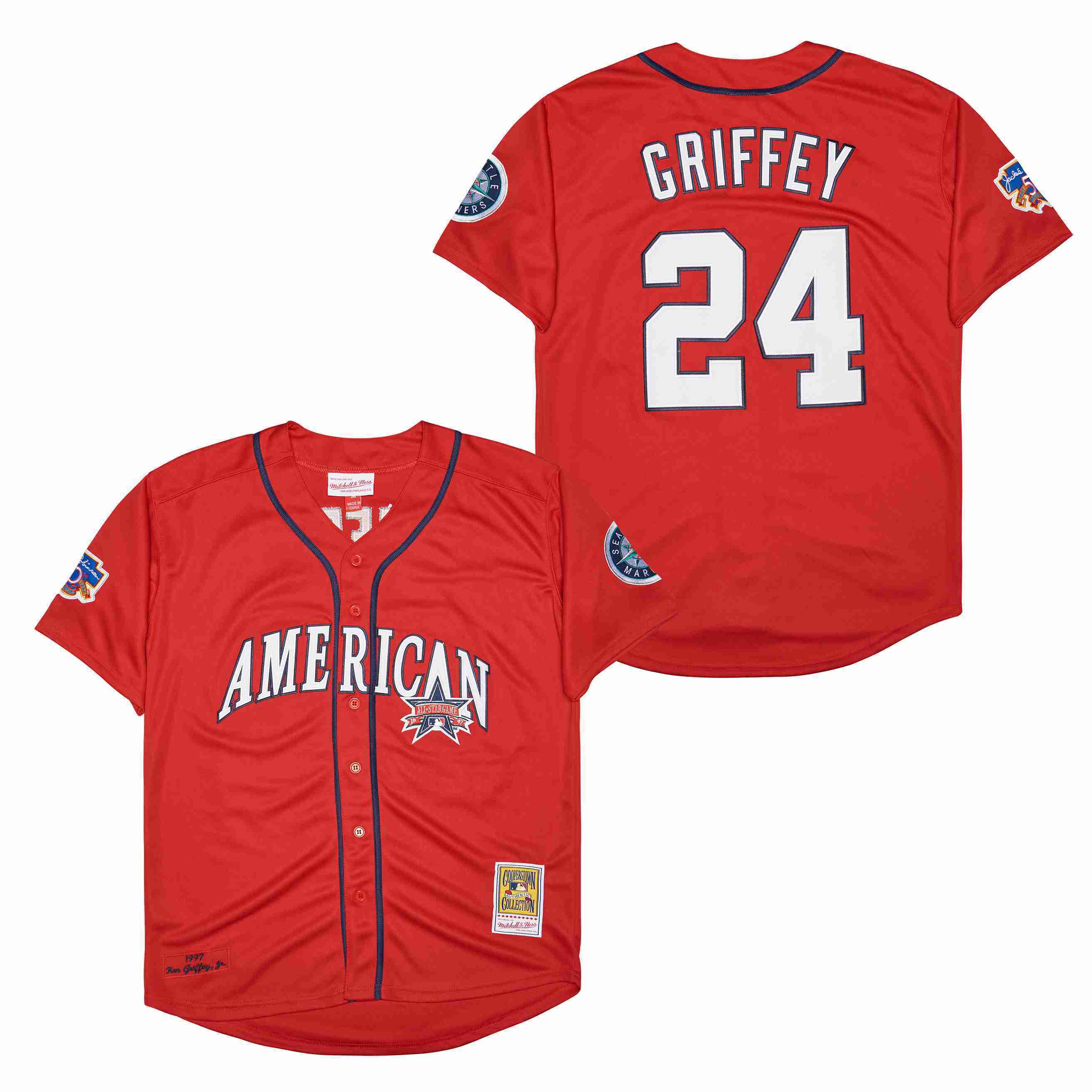 Men's #24 Ken Griffey Seattle Mariners Baseball Jersey