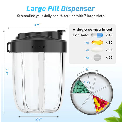 7-Compartment Pill Organizer – Weekly Travel Case