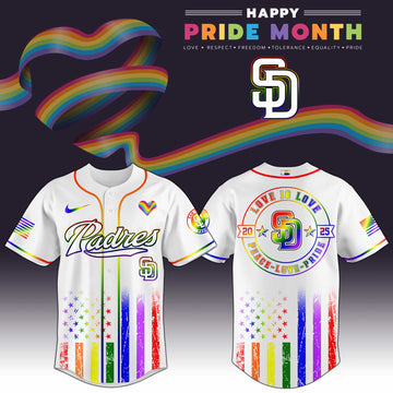 San Diego Padres Happy Pride Month Baseball Jersey