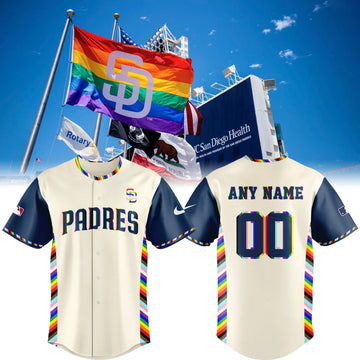 San Diego Padres Pride Jersey Custom Name Number