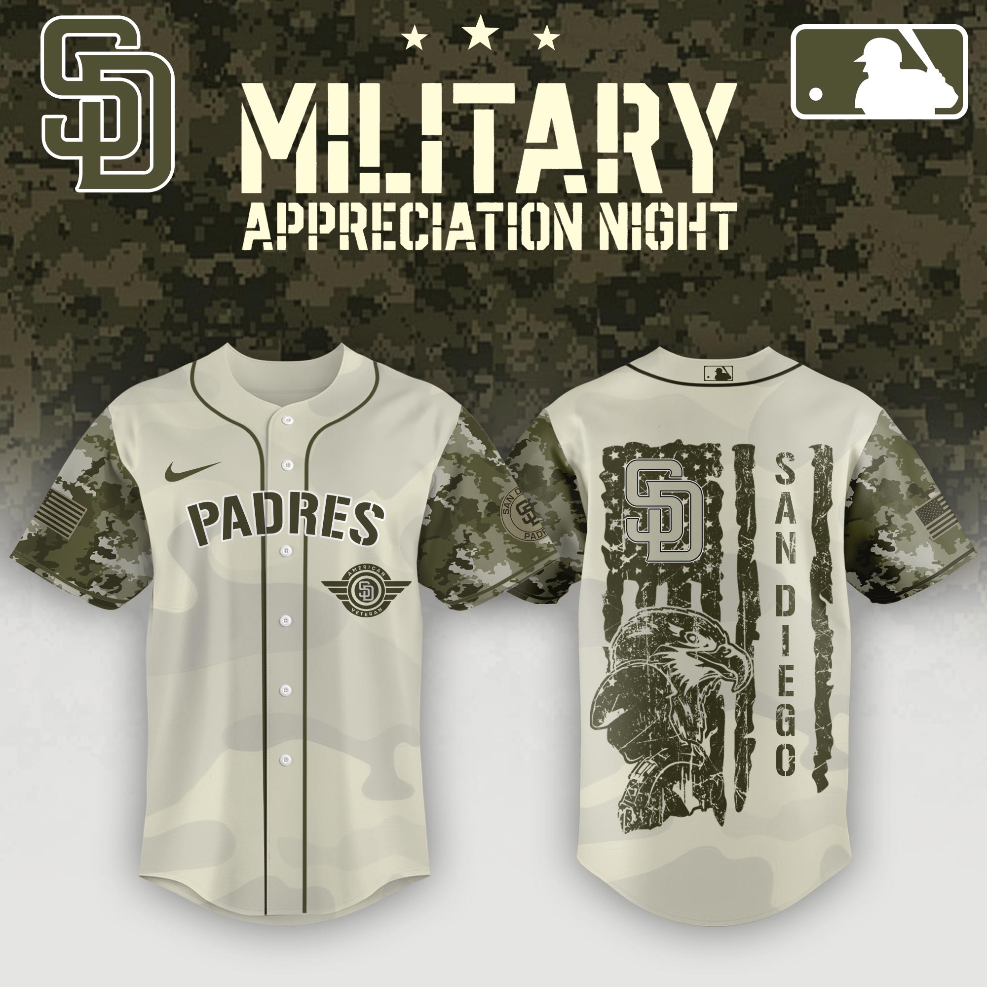 San Diego Padres Armed Forces Day Jersey