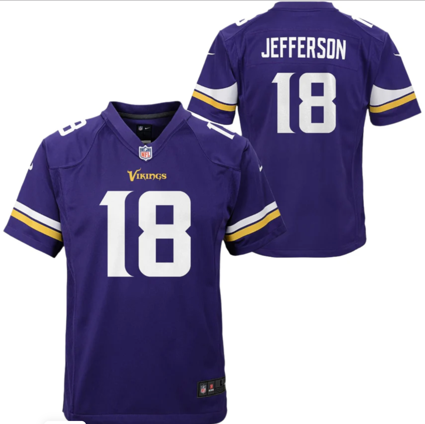 Youth Justin Jefferson Minnesota Vikings Purple  Game Jersey