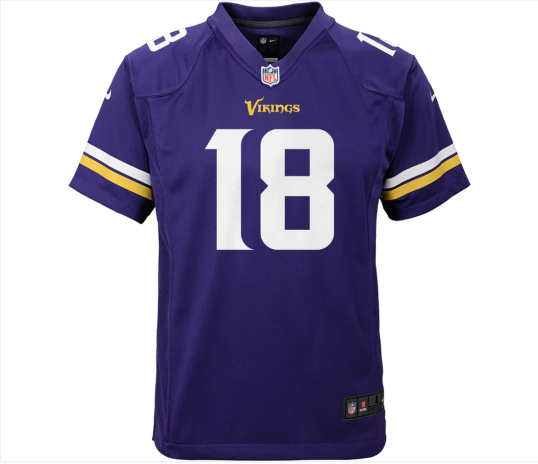 Youth Justin Jefferson Minnesota Vikings Purple  Game Jersey
