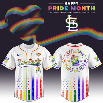 St. Louis Cardinals Happy Pride Month Baseball Jersey