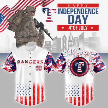 Texas Rangers MLB The 4th Of July Military Jersey