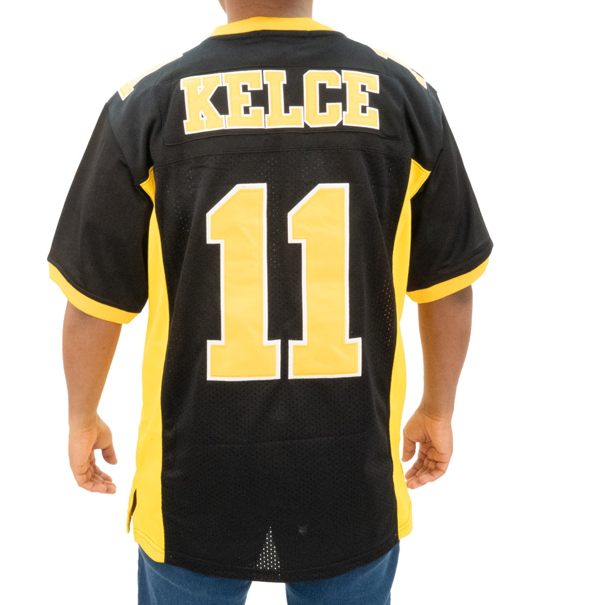 TRAVIS KELCE BLACK HIGH SCHOOL FOOTBALL JERSEY (BLACK/HIGH VISIBILITY)