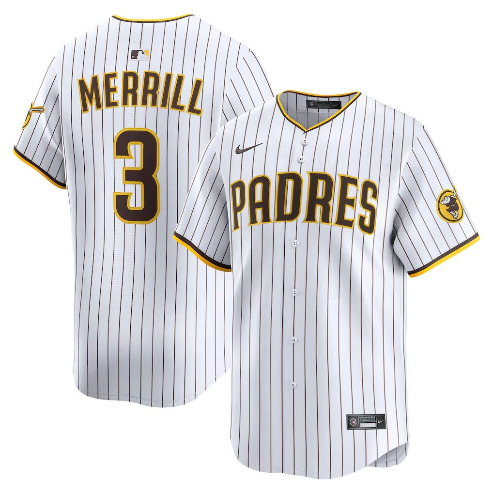 Mens #3 Jackson Merrill San Diego Padres Baseball Jersey