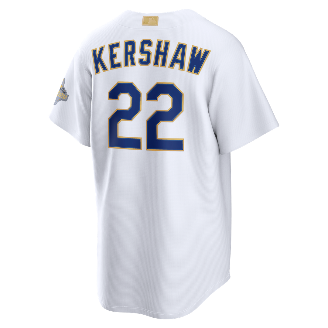 Clayton Kershaw Los Angeles Dodgers Nike 2026 Gold Collection Stadium Jersey - White