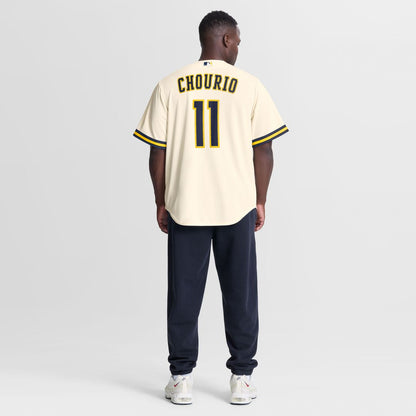 Jackson Chourio Milwaukee Brewers Nike Home Replica Jersey - Cream