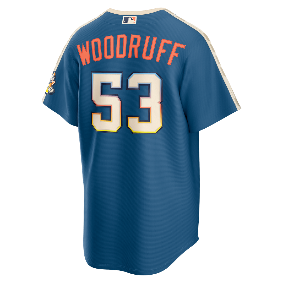 Brandon Woodruff Milwaukee Brewers Nike 2026 City Connect Stadium Jersey - Mineral Blue