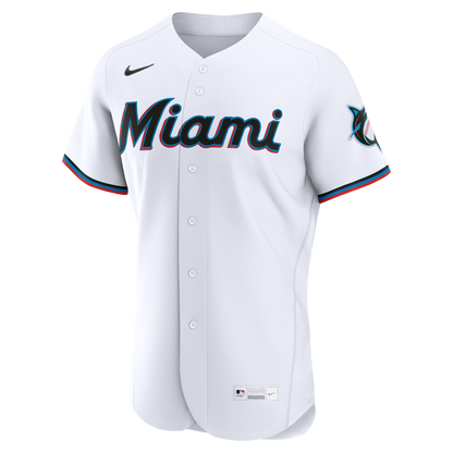 Miami Marlins Nike Home Authentic Custom Jersey - White