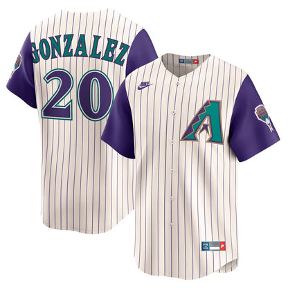 Luis Gonzalez Arizona Diamondbacks Nike Throwback Cooperstown Collection Limited Jersey - Cream
