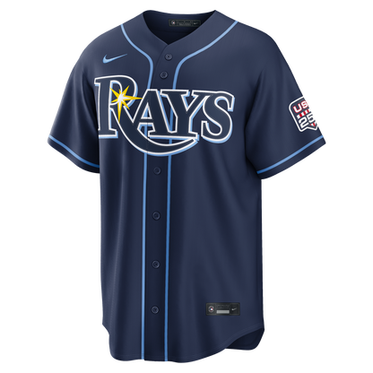 Junior Caminero Tampa Bay Rays Nike USA 250 Fourth of July Road Stadium Jersey - Navy