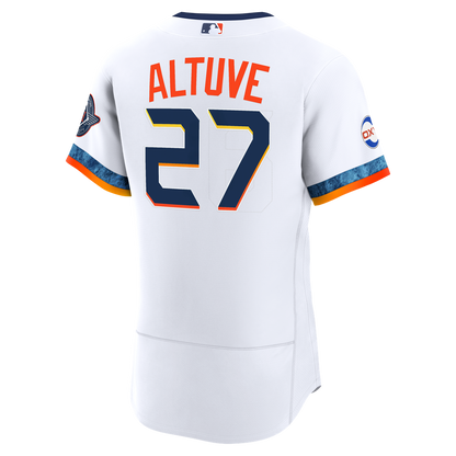 Jose Altuve Houston Astros Nike City Connect Authentic Sponsor Patch Jersey - White