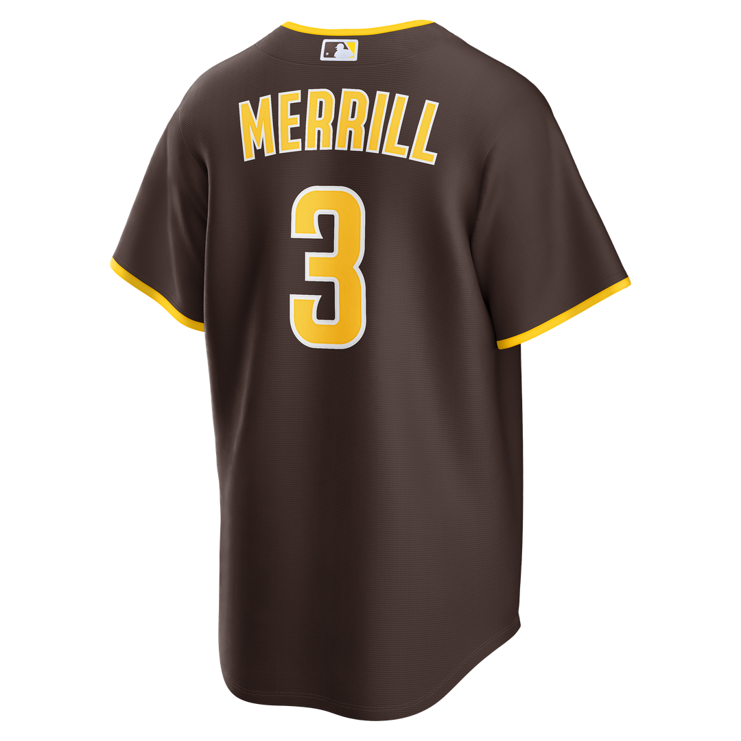 Jackson Merrill San Diego Padres Nike Road Replica Jersey - Brown