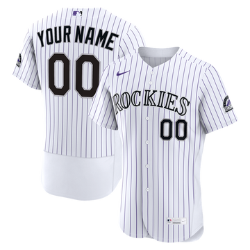 Colorado Rockies Nike Home Authentic Custom Jersey - White