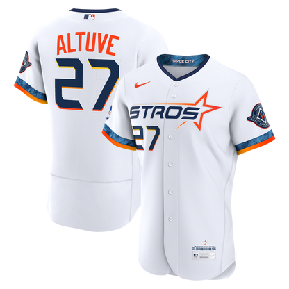 Jose Altuve Houston Astros Nike City Connect Authentic Sponsor Patch Jersey - White