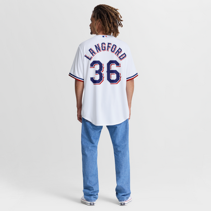 Wyatt Langford Texas Rangers Nike Home Replica Jersey - White