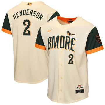 Gunnar Henderson Baltimore Orioles Nike Youth 2026 City Connect Stadium Jersey - Cream