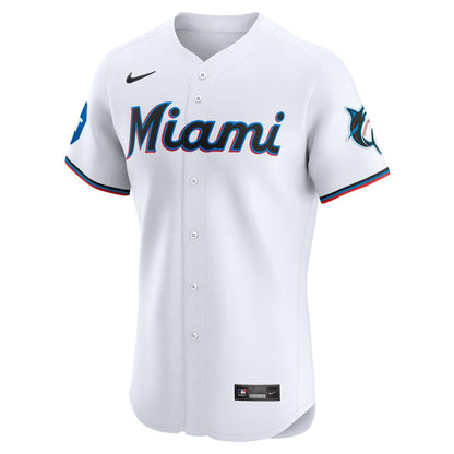 Miami Marlins Nike Home Elite Patch Jersey - White