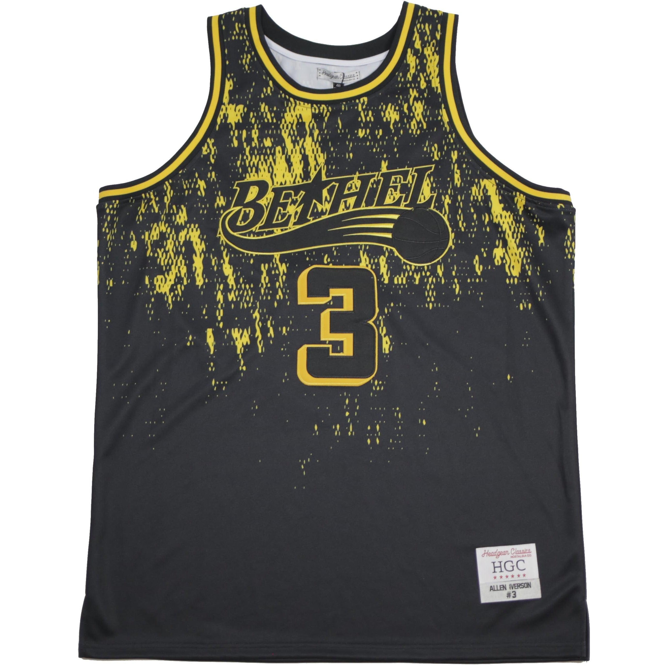 ALLEN IVERSON ALTERNATE BLACK/YELLOW HIGH SCHOOL BASKETBALL JERSEY