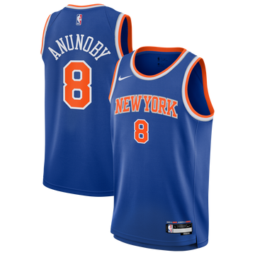 Men's #8 OG Anunoby New York Knicks Basketball Jersey