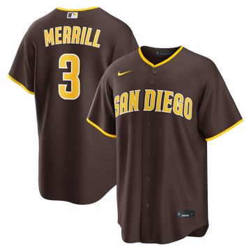 Jackson Merrill San Diego Padres Nike Road Replica Jersey - Brown