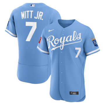 Bobby Witt Jr. Kansas City Royals Nike Alternate Authentic Sponsor Patch Jersey - Light Blue