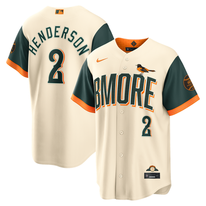 Gunnar Henderson Baltimore Orioles Nike 2026 City Connect Stadium Jersey - Cream