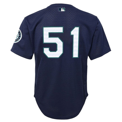 Ichiro Suzuki Seattle Mariners Mitchell & Ness Youth Cooperstown Collection Mesh Batting Practice Jersey - Navy