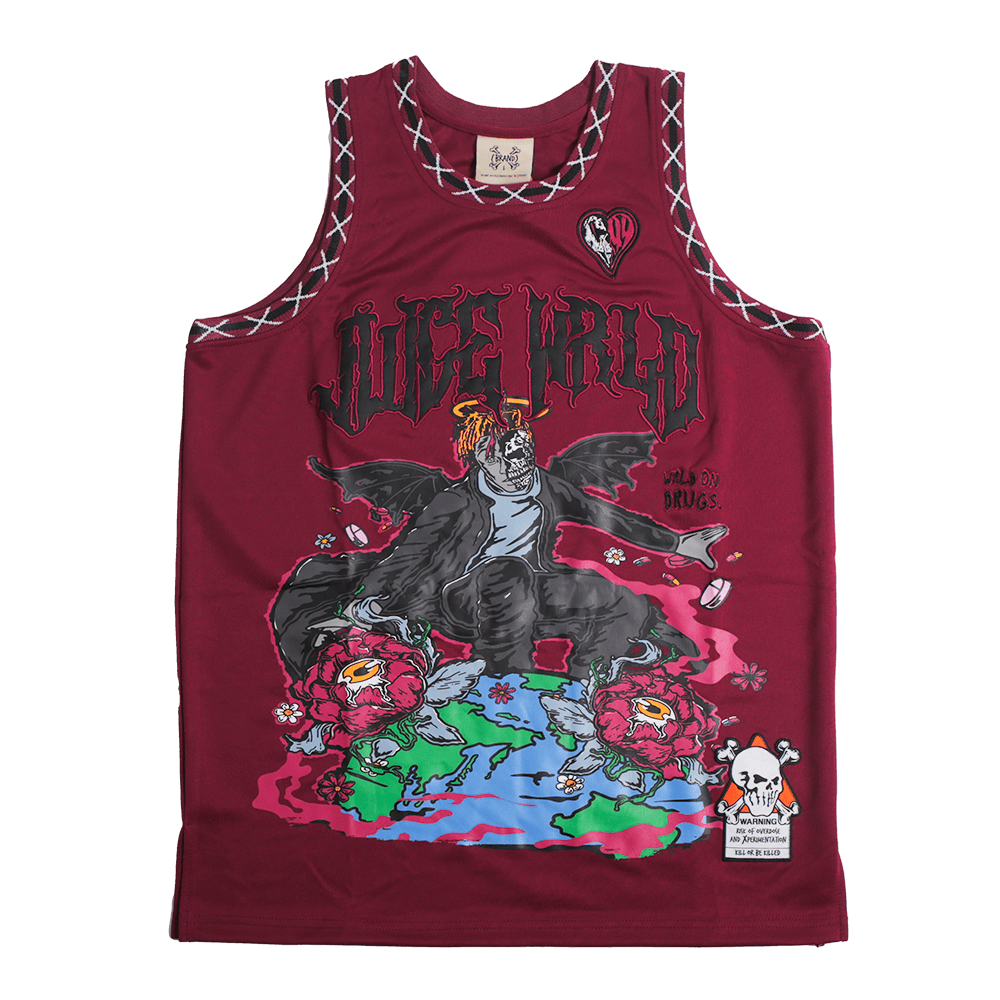 BRAND X JUICE WRLD 999 BASKETBALL JERSEY (CRANBERRY)