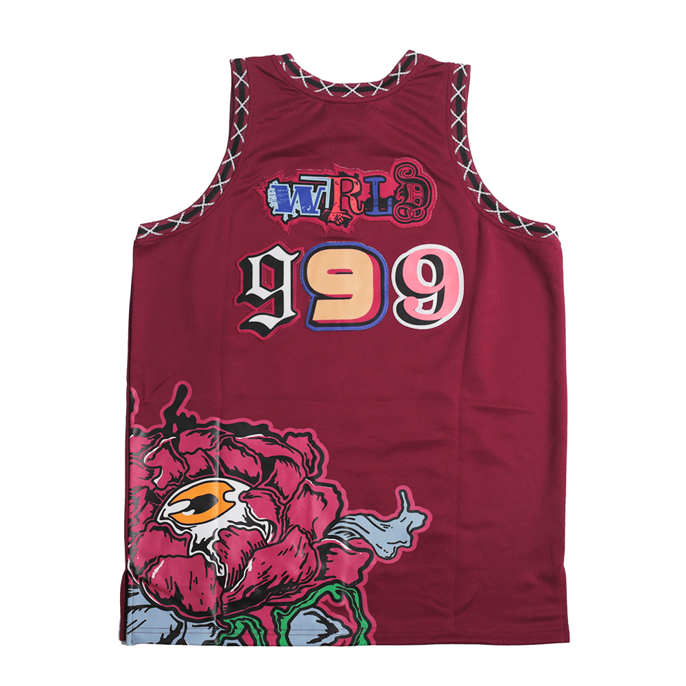 BRAND X JUICE WRLD 999 BASKETBALL JERSEY (CRANBERRY)