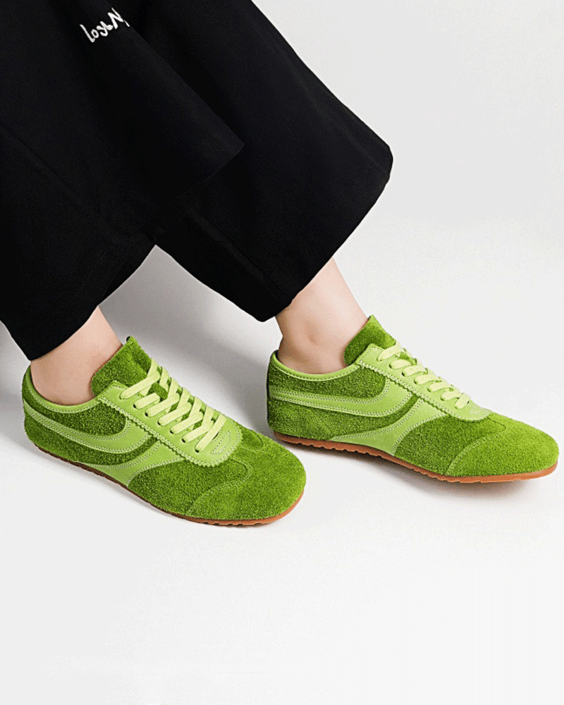 Color Pop Retro Suede Nappa Leather Sneakers