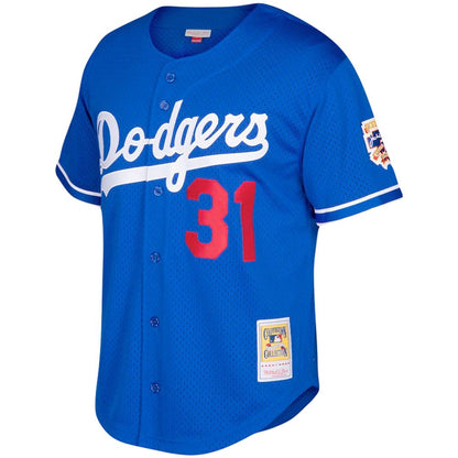 Mike Piazza Los Angeles Dodgers Mitchell & Ness Big & Tall Cooperstown Mesh Batting Practice Jersey - Royal