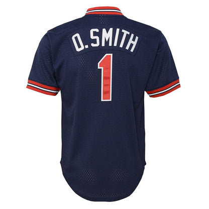 Ozzie Smith St. Louis Cardinals Mitchell & Ness Youth Cooperstown Collection Mesh Batting Practice Jersey - Navy