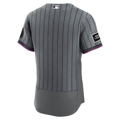 New York Mets Nike City Connect Authentic Sponsor Patch Jersey - Gray