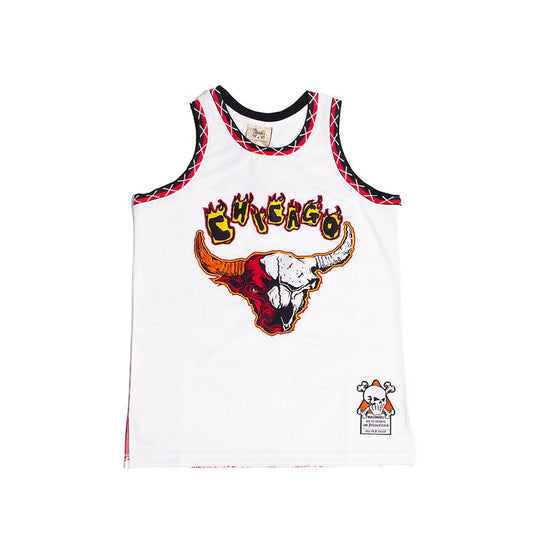 BRAND X CHICAGO IN FLAMES BASKETBALL JERSEY (WHITE)