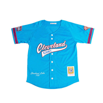 CLEVELAND CUBS BUTTON DOWN BATTING PRACTICE BASEBALL JERSEY ROYAL