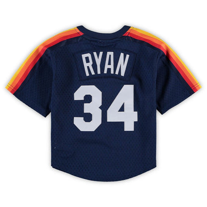Nolan Ryan Houston Astros Mitchell & Ness Preschool & Toddler Cooperstown Collection Mesh Batting Practice Jersey - Navy