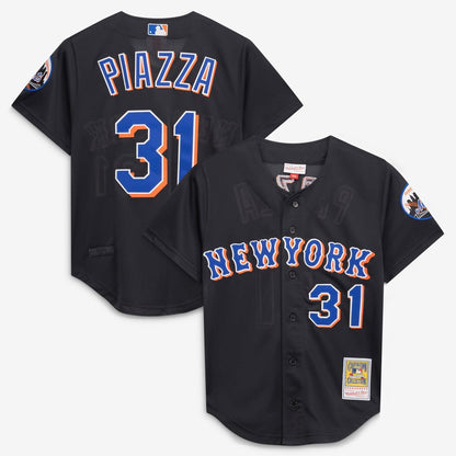 Mike Piazza New York Mets Mitchell & Ness Cooperstown Collection 2000 Batting Practice Jersey - Black