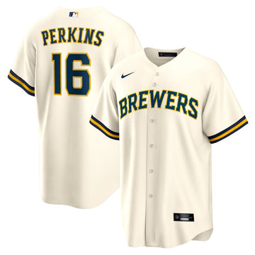 Blake Perkins Milwaukee Brewers Nike Home Replica Jersey - Cream