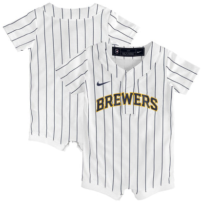 Milwaukee Brewers Nike Newborn & Infant Alternate Replica Romper Jersey - White