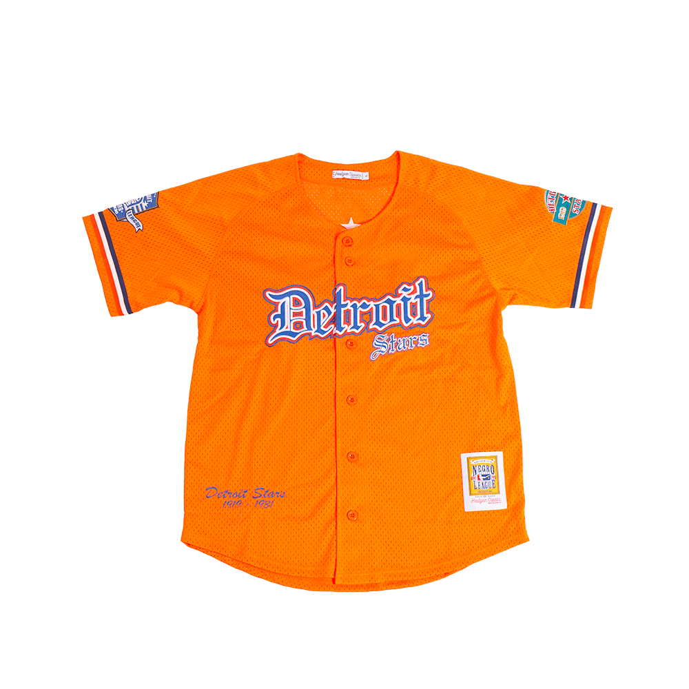 DETROIT STARS BUTTON DOWN BATTING PRACTICE BASEBALL JERSEY (ORANGE)