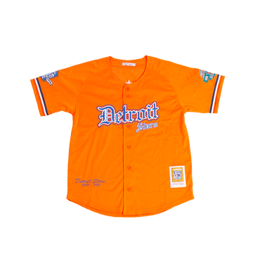 DETROIT STARS BUTTON DOWN BATTING PRACTICE BASEBALL JERSEY (ORANGE)