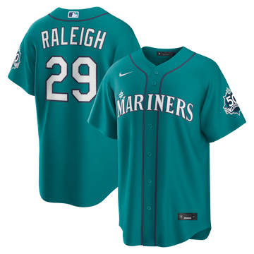 Cal Raleigh Seattle Mariners Nike  Alternate 50th Season Patch Stadium Jersey - Teal
